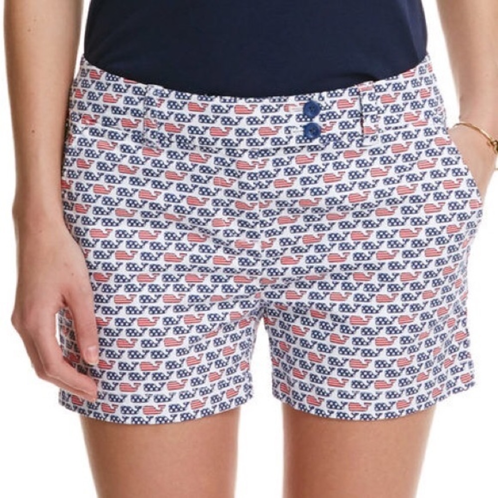 Vineyard Vines Flag Whale Shorts.